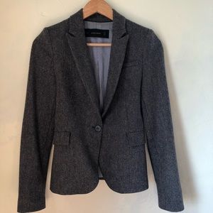 Zara Fall Tweed Blazer with Elbowpatches